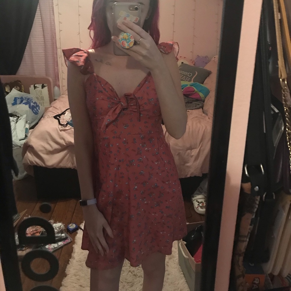 Pink floral dress